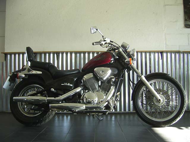 Red and Black Honda Steed 600